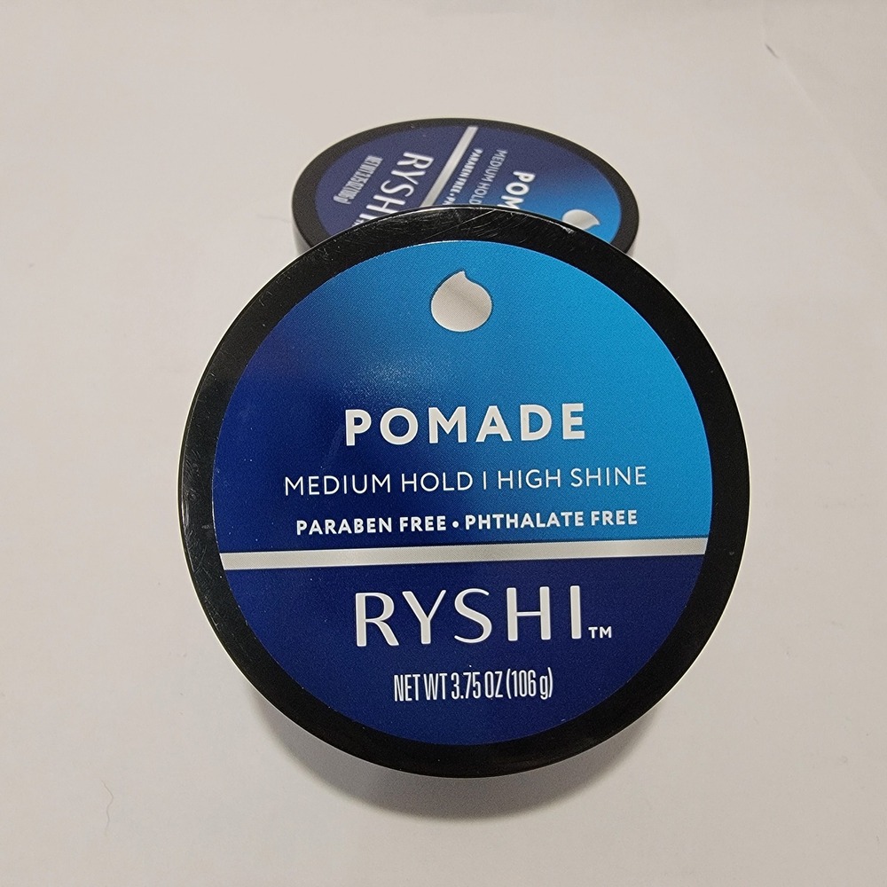 Lot of 2 RYSHI Pomade Medium Hold High Shine Paraben Free Hair Styling 3.75oz